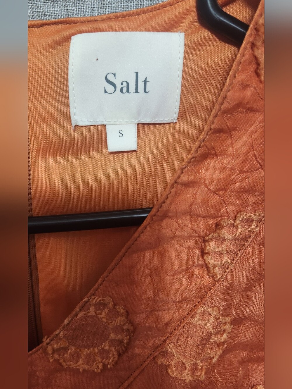 Salt Dress, Burnt Orange, Embroidered Flowers Size Small - Picture 2 of 6